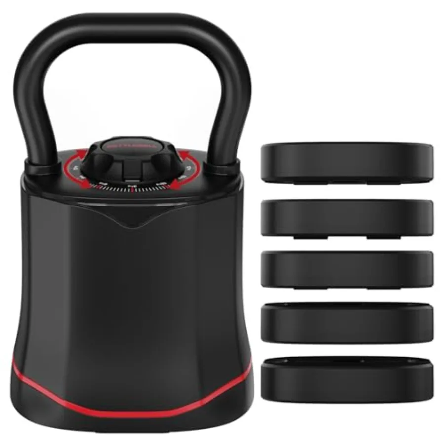 Kettlebell - ホームジム調整可能ケトルベル 6-in-1 クイックスイッチセット 6.540ポンド 双方向回転 省スペース