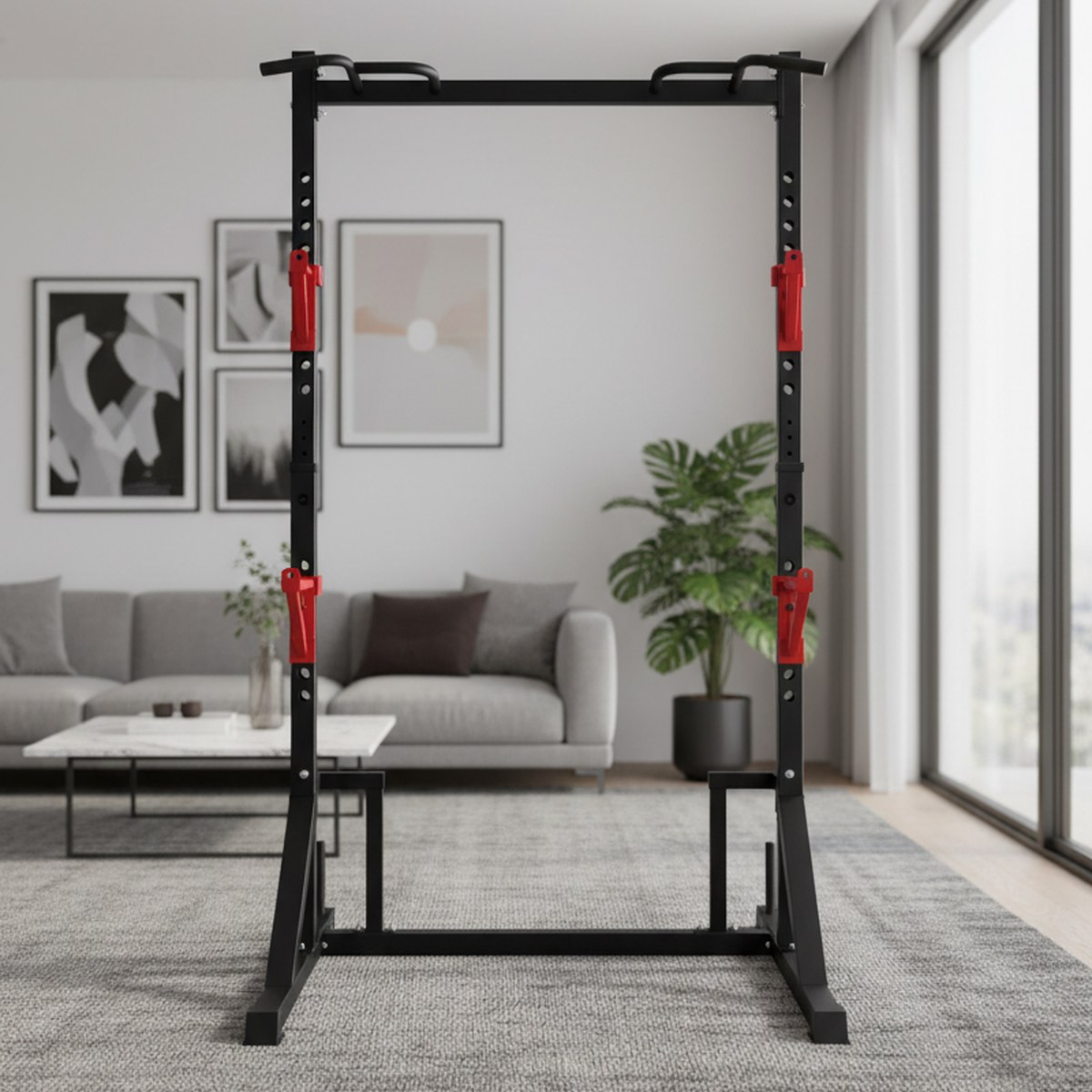 調整可能なパワーラック、懸垂バー付きホームジムスクワットスタ - Pull Up Bar のレビューと価格