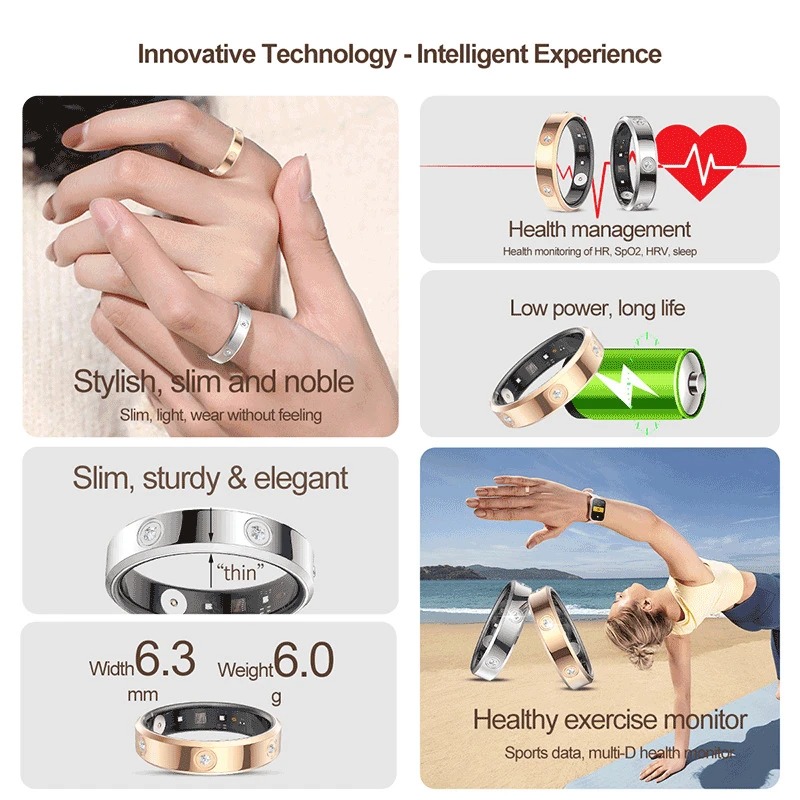 Xiaomi スマートリング女性男性超狭い心拍数健康ストレス - Gymnastic Ring のレビューと価格