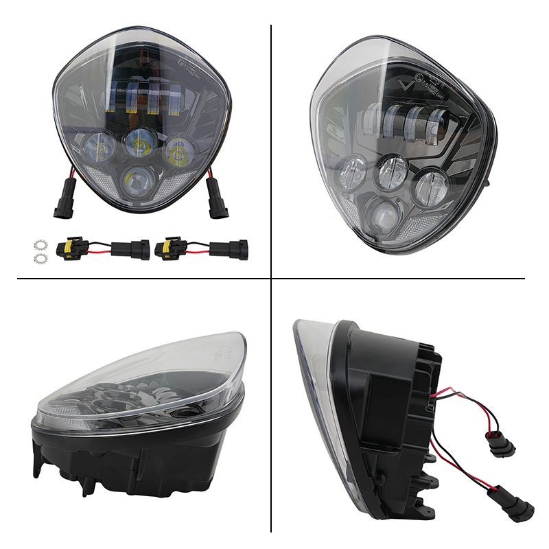 ブラック LED オートバイヘッドライトアセンブリ ビクトリ - Crossfit Victory のレビューと価格