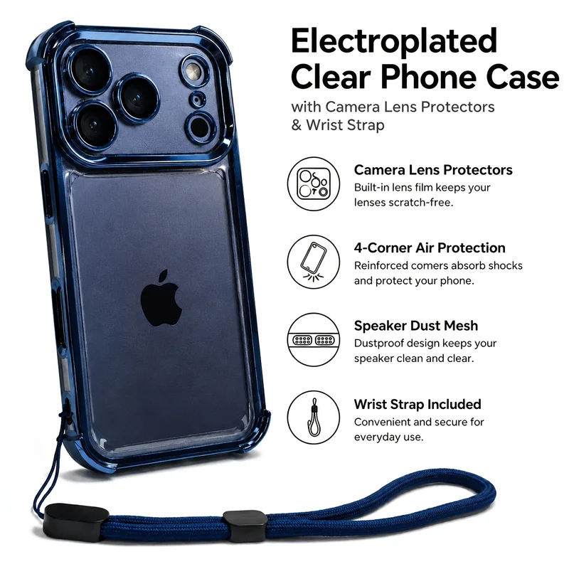 高級透明耐衝撃スマホケース iPhone 18 17 13  - Wrist Wraps のレビューと価格