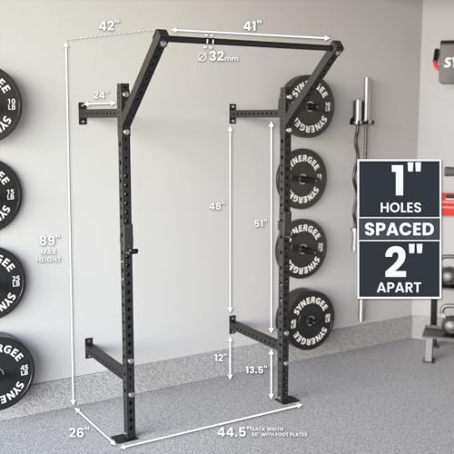 家庭用ジム向け壁掛けスクワットラック、スチール製、黒仕上げ、 - Pull Up Bar のレビューと価格