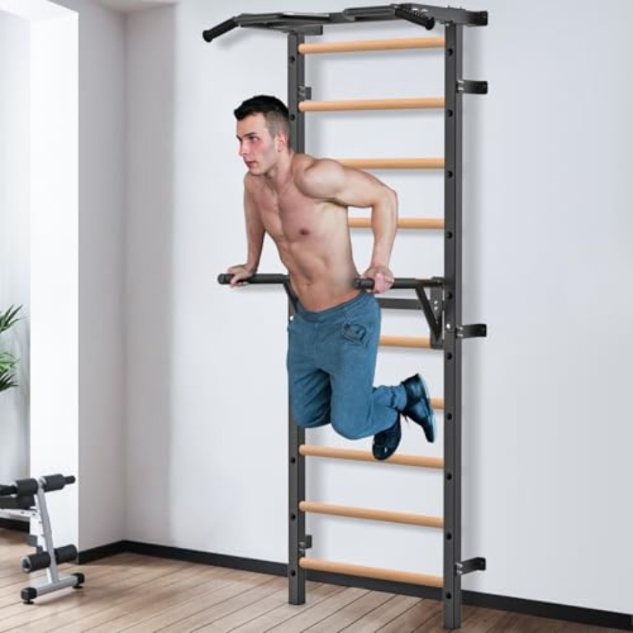 壁掛け体操用ストールバー 2x2 スウェーデンラダー 1穴付 - Pull Up Bar のレビューと価格
