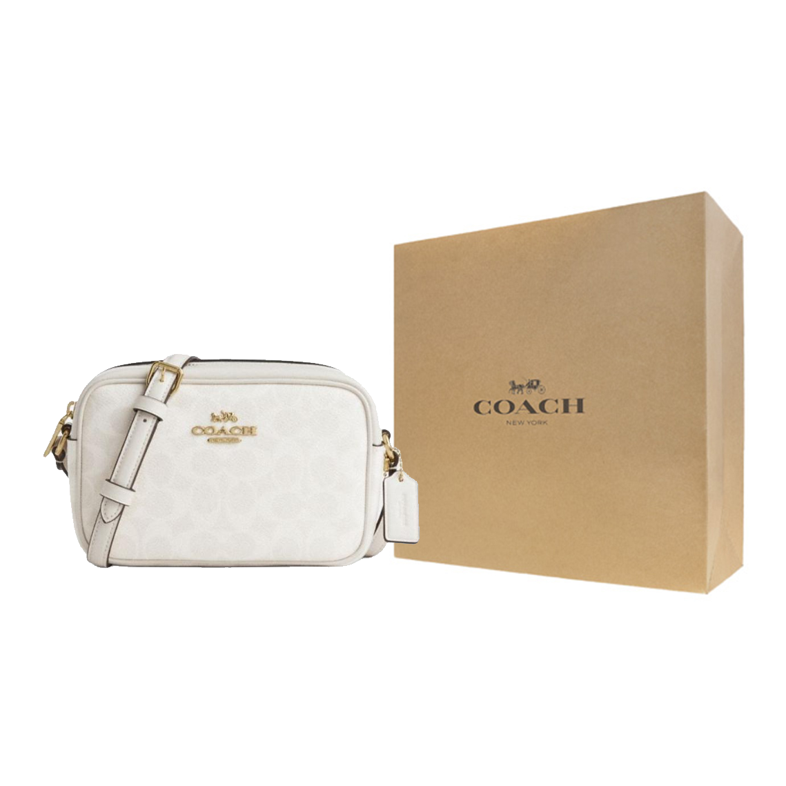 COACH ジェイミー 人工革 カメラバッグ、クロスボディバ - Chalk Bag のレビューと価格