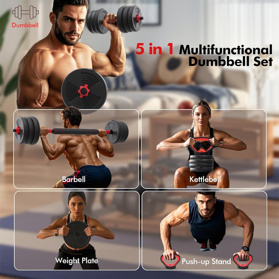 調整可能なダンベルセット。60ポンドのフリーウェイトセットで - Kettlebell のレビューと価格
