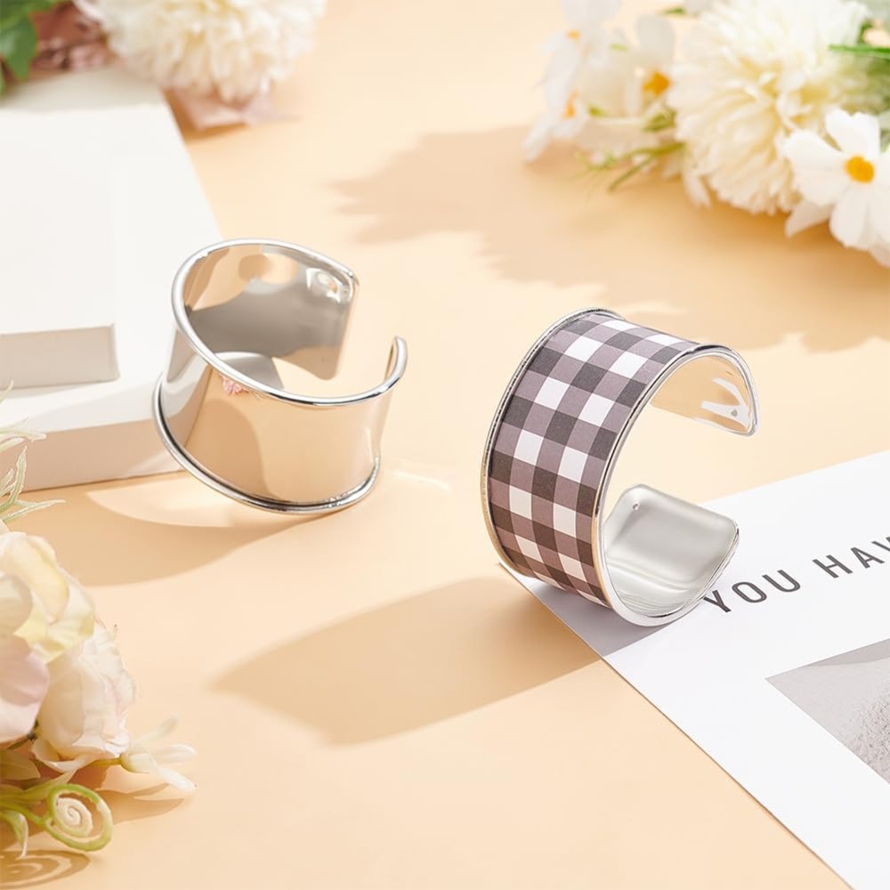 2 個プラチナ溝バングルパンクスタイルワイドバンドオープンカ - Wrist Wraps のレビューと価格